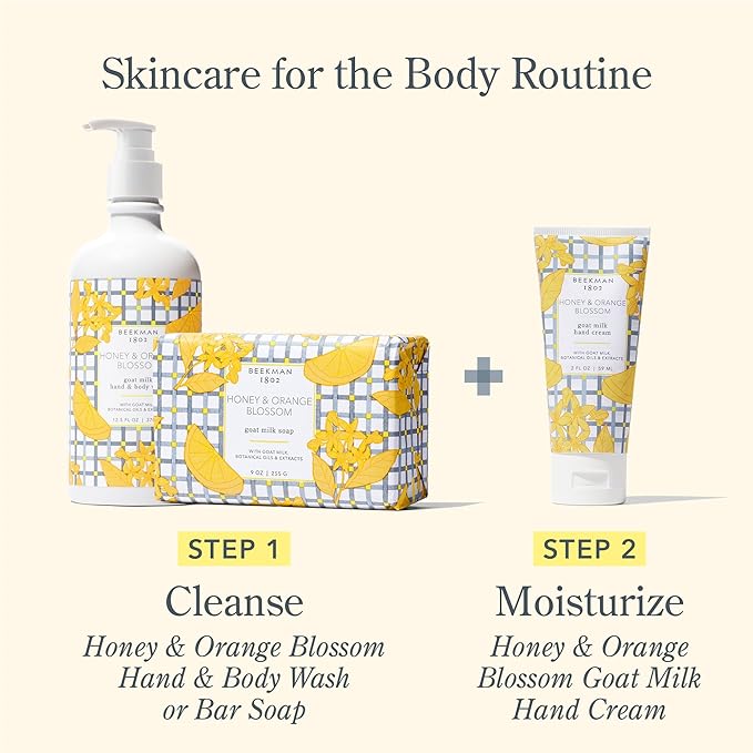 Beekman 1802 Pure Goat Milk Hand Cream, Honey & Orange Blossom - Scented - 2 oz - Moisturizing Lotion for Dry Skin - Anti-Aging Hydration - Good for Sensitive Skin - Cruelty Free - Packaging May Vary