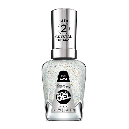 Sally Hansen Miracle Gel™, Crystal Top Coat, Long Lasting, Gel-Like Formula, No UV Lamp Needed, Clear Nail Polish