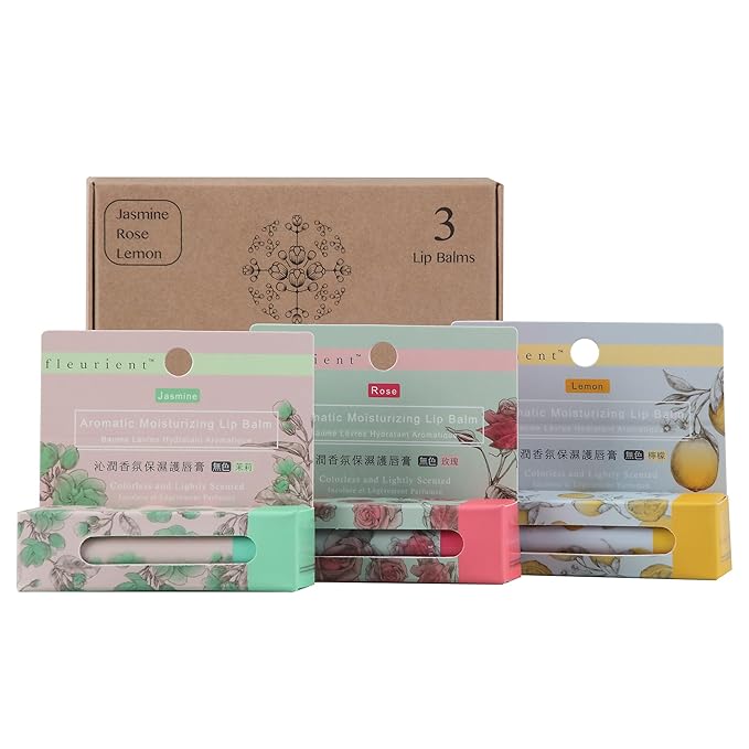 Aromatic Moisturizing Lip Balm-Jasmine, Rose, Lemon Scents-0.12oz