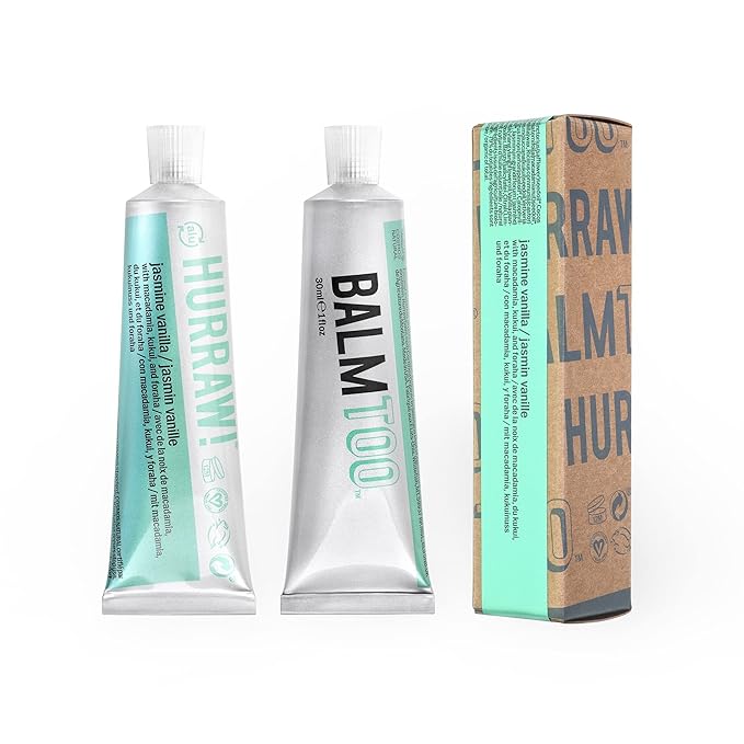 Hurraw! Balmtoo Squeezable Balm, Jasmine Vanilla: Organic.