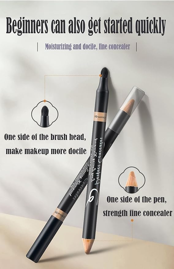 AKARY Concealer Pencil, 2 in 1 Dual-Sided Full (#4 Wheat-colored)