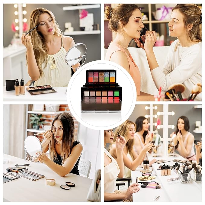 Acrylic Clear Eyeshadow Palette Organizer 7 Sectons Makeup