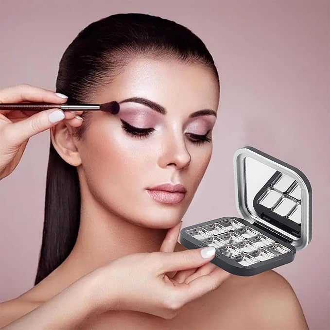 NICENEEDED 2 Pcs Empty Eyeshadow Palettes, 12 Grids