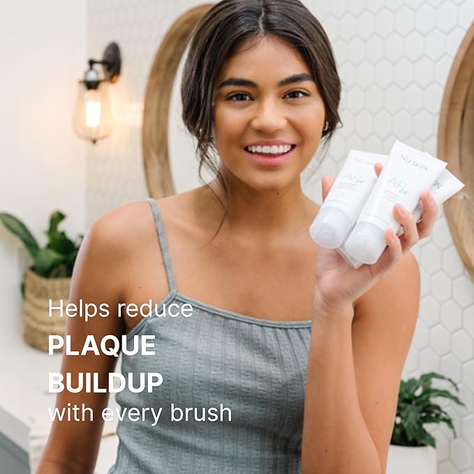 Nu Skin AP 24 Whitening Fluoride - Free Toothpaste | AP 24 Blend | Vanilla Mint Flavor | Brightens Teeth | Removes Surface Stains | Prevents Dental Cavities & Plaque | Enamel-Safe | 4 oz | 3 Pack