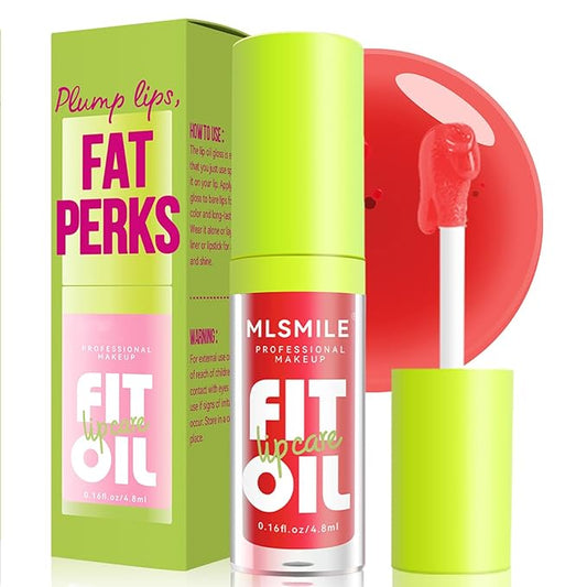 4 Colors Fat Oil Lip Gloss, Lip Oil Lip Glaze Hydrating Lip Glow Oil Big Brush Head Moisturizing Lip Gloss, Shiny Transparent Tinted Plumping Lip Oil Long Lasting Nourishing Non-sticky (05#)