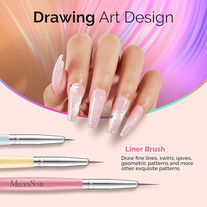 Melodysusie 2-in-1 nail art brushes