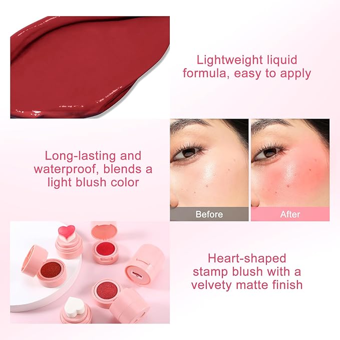 Boobeen Liquid Blush for Cheeks, Buildable & Blendable