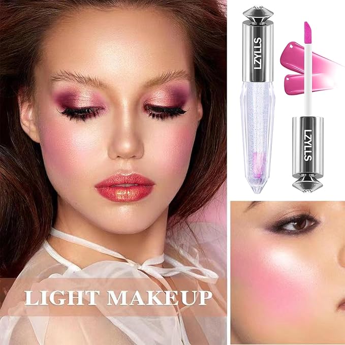 Cream Blush Stick with Brush,Waterproof Multi Cream Blush Skin D1