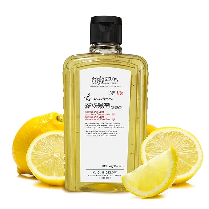 C.O. Bigelow Body Cleanser - No. 1161 - Moisturizing Lemon Body Wash for Men & Women with Aloe Vera, Sodium PCA, and Glycerin, 10 fl oz