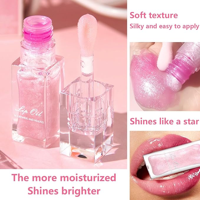 2PCS Color Changing Lip Oil, Magic Color Changing Changing
