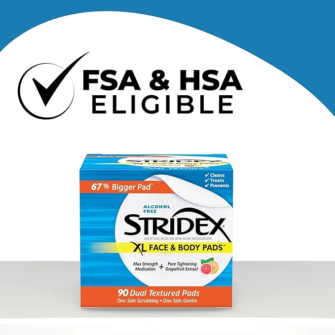 Stridex xl face body pads,