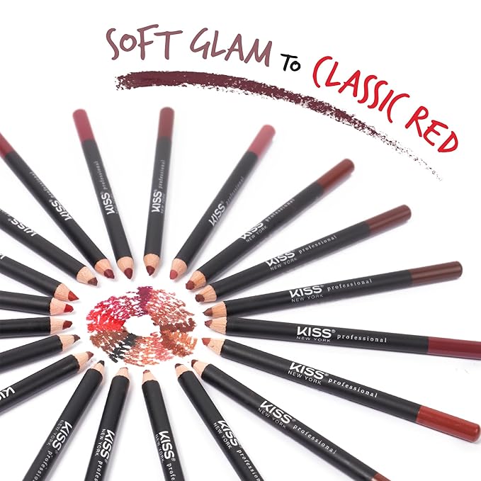 KISS New York Professional Slim Lip Pencil, Creamy Soft Lip Liner, Smooth Long-Lasting Rich Lip Color, Natural Lip Makeup, Water-Resistant Lip Crayon (Plum)