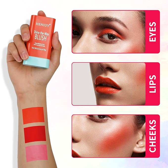Orange Blush, Multi-Use Blush Stick, Cream Blush for Coral Orange