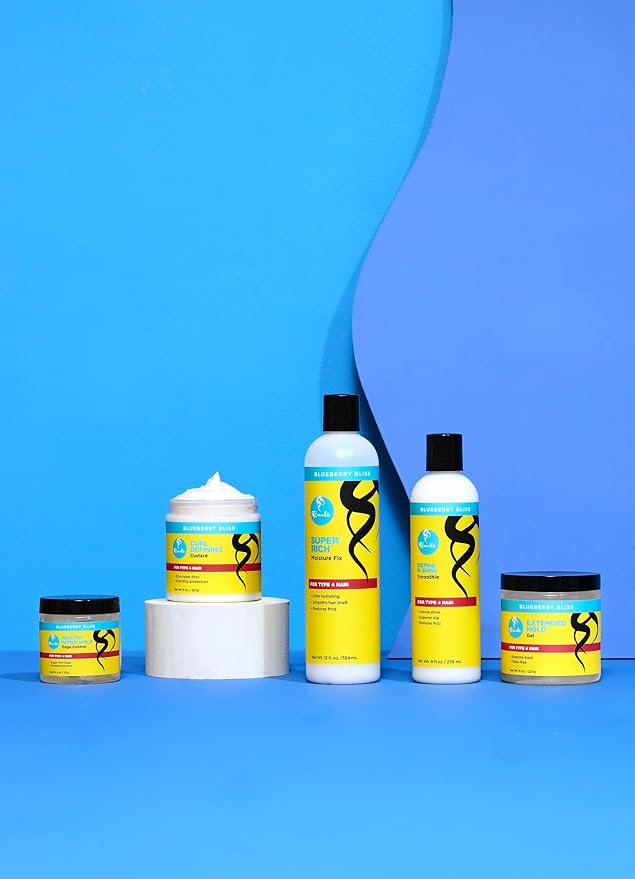 Curls Blueberry Bliss Defining Custard - 8 oz, Cream for Frizz Control & Humidity Protection, Enriched with Aloe Leaf Extract, Coconut Oil, Shea Butter & Mango Seed Butter, Type 4 Coils