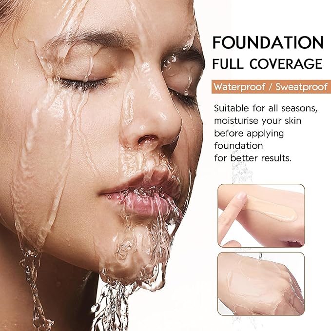 Matte Oil Control Concealer Foundation 2PCS, Flawless Soft 101, ) 60ml