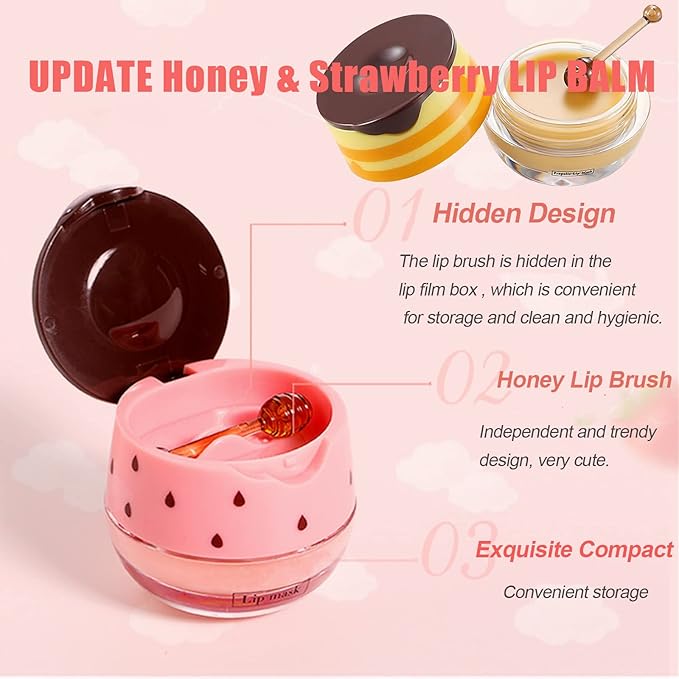 2 Pack Strawberry Lip Mask Strawberry Exfoliator