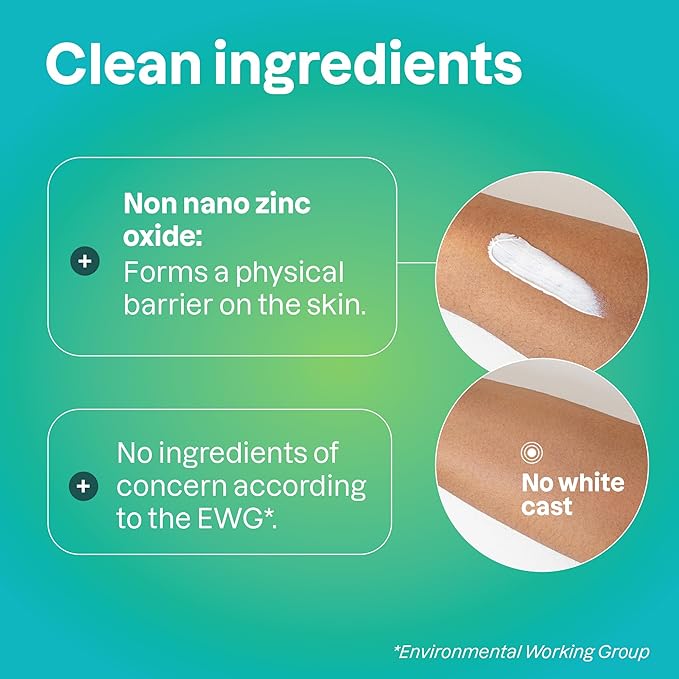 ATTITUDE Mineral Sunscreen with Zinc Oxide, SPF 30, EWG Verified, Broad Spectrum UVA/UVB Protection, Dermatologically Tested, Vegan, Unscented, 5.2 Ounces