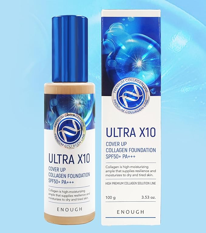 Enough Ultra X10 Cover Up Collagen Foundation, SPF50+ 3.53 oz