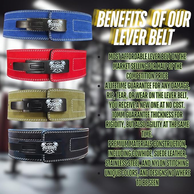Weightlifting Adjustable Lever Belt for Men & Women 10MM Thickness 4" Width