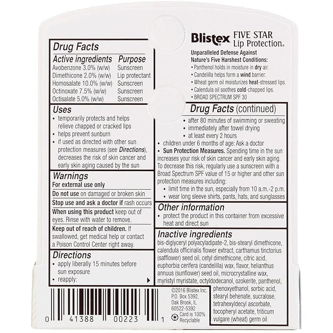 Blistex Five Star Lip Protection SPF oz