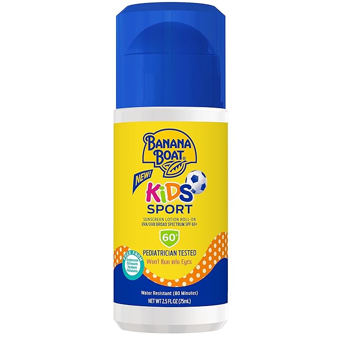 Banana Boat Kids Sport Sunscreen Roll On SPF 60, 2.5oz and Banana Boat Sport Ultra Sunscreen Lotion SPF 50, 12oz