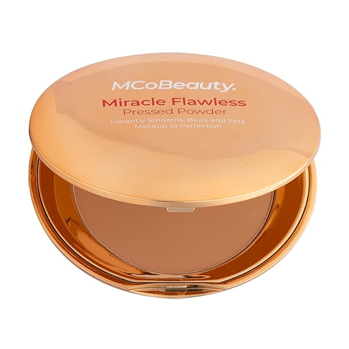 MCoBeauty Miracle Flawless Pressed Powder, Medium Warm Shade, Free Cosmetics