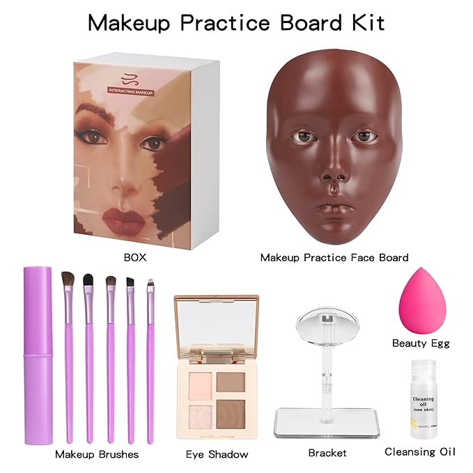 Makeup Practice Mannequin Face, 5d Reusable Silicone Makeup