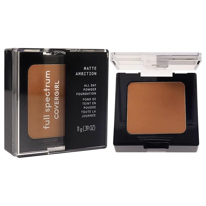 COVERGIRL Matte Ambition, All Day Powder Foundation, Medium-tan 0.38 Ounce