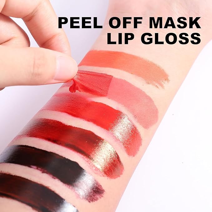 Peel Off Lip Tint, Wipe-On Colour Liquid Lipsticks, Tattoo Glaze, Matte High Pigment Long Wear Waterproof Contour Stain, Non Smudge Transfer Proof Tear-off Gross (#05, 0.12 floz)