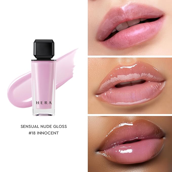 HERA Sensual Nude Lip Gloss #18 INNOCENT | Volumizing Sheer & Glossy Finish, Non-sticky, Moisturizing and Hydrating, Korean Makeup, 0.17 oz. (5g)