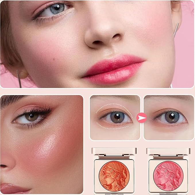 Embossed Smooth Powder Blush Palette for Cheeks,Matte Face