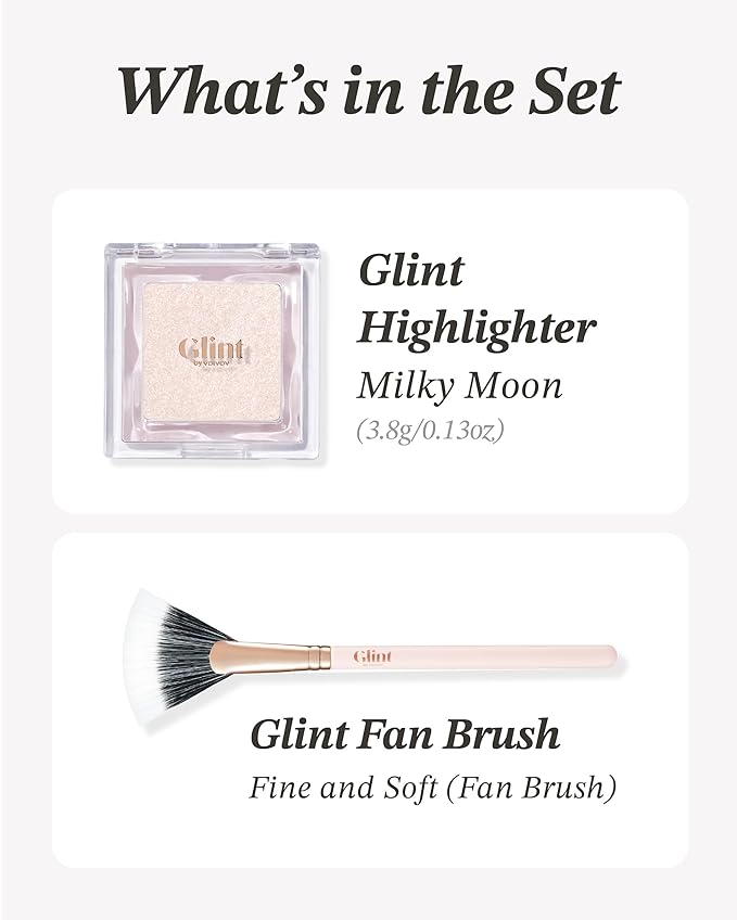 Glint Highlighter Special Set (Milky Moon(Set), 0.08oz + 0.08oz