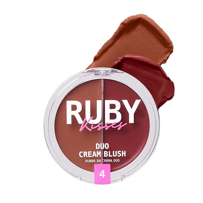 Ruby Kisses Duo Cream Blush, Smooth, Natural-Looking, Long-Lasting Face
