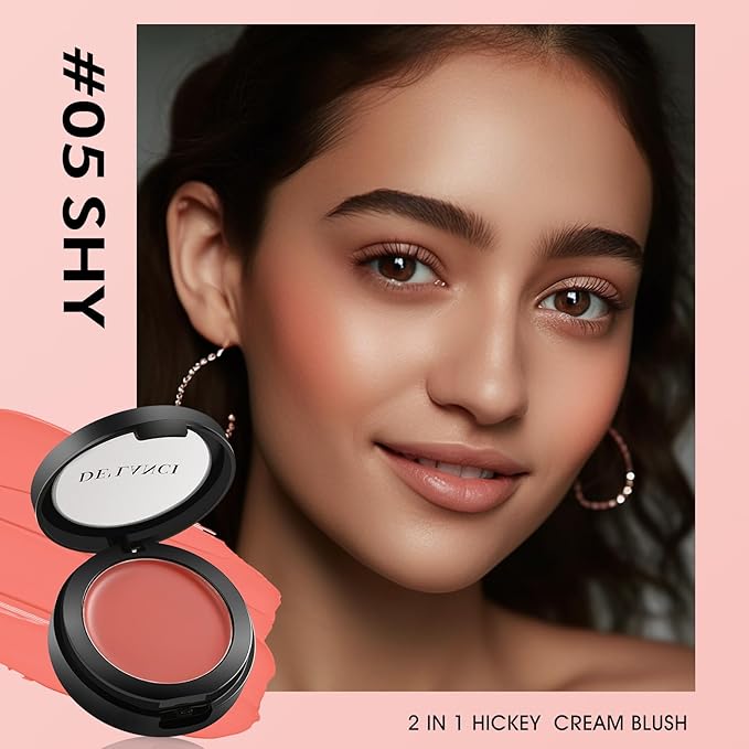 DE'LANCI Blush Single for Cheeks+Lip, Buildable Color Silky