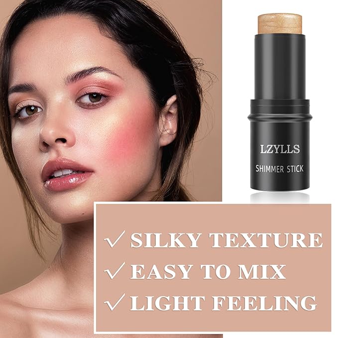 Cream Blush Stick with Brush,Waterproof Multi Cream Blush Skin Q3