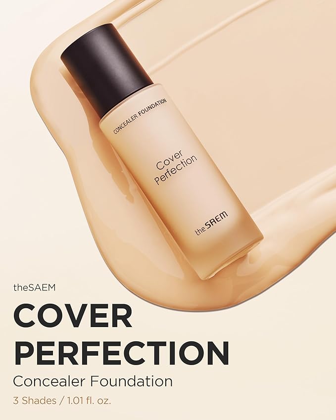 THESAEM Cover Perfection Concealer Foundation - 24H Coverage, Natural Beige)