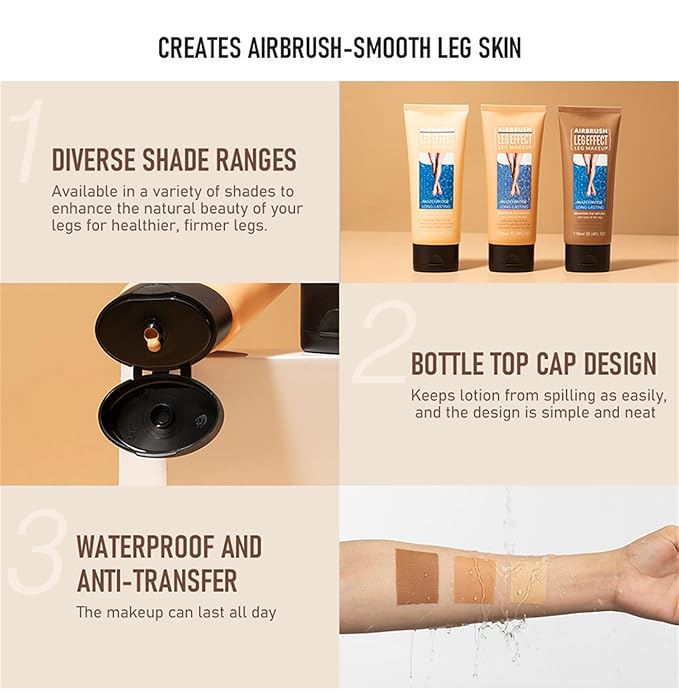 Leg Makeup Waterproof No Transfer, Leg Makeup Lotion, (Fairest Glow)