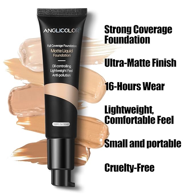 Matte Oil Control Concealer Foundation Flawless Soft Long Buff Beige)