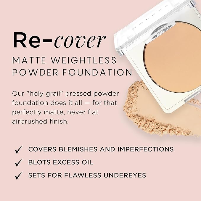 HALEYS Re-cover Pressed Powder Foundation Makeup (2.25) - Conceals Imperfections