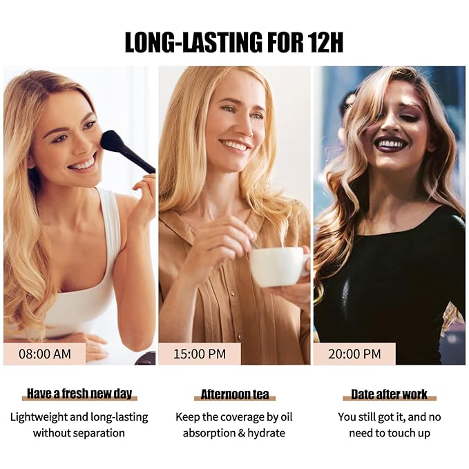 Matte Oil Control Concealer Foundation Flawless Soft Long Buff Beige)