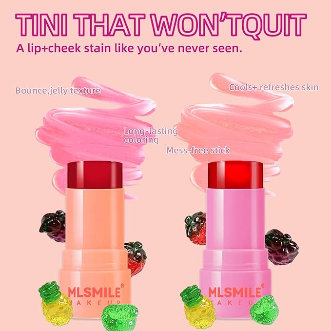 2PCS Cooling Water Jelly Tint Blush Stick Lips Cooling