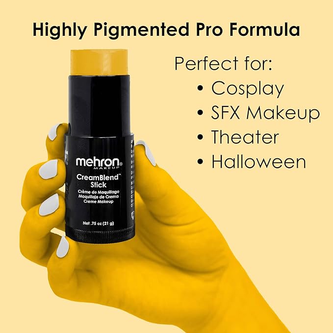 Mehron Makeup CreamBlend Stick - Body Paint (.) (.) (Yellow) 75oz