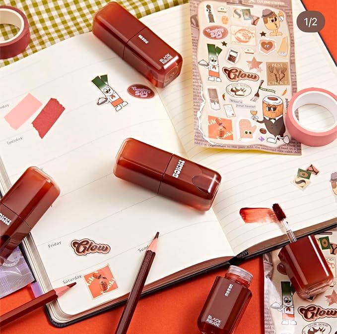 Glow Bokki Glossy Lip Tint, Korean Beauty (GB12 Honey Soy, 4.1 grams)