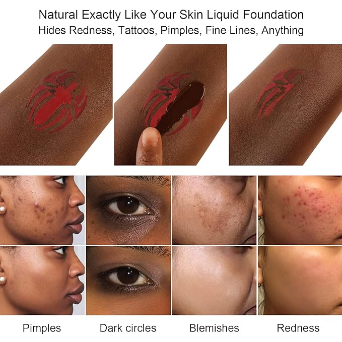 Liquid Concealer Makeup 4Pcs,Corrector Foundation for Black Women 0.67 oz