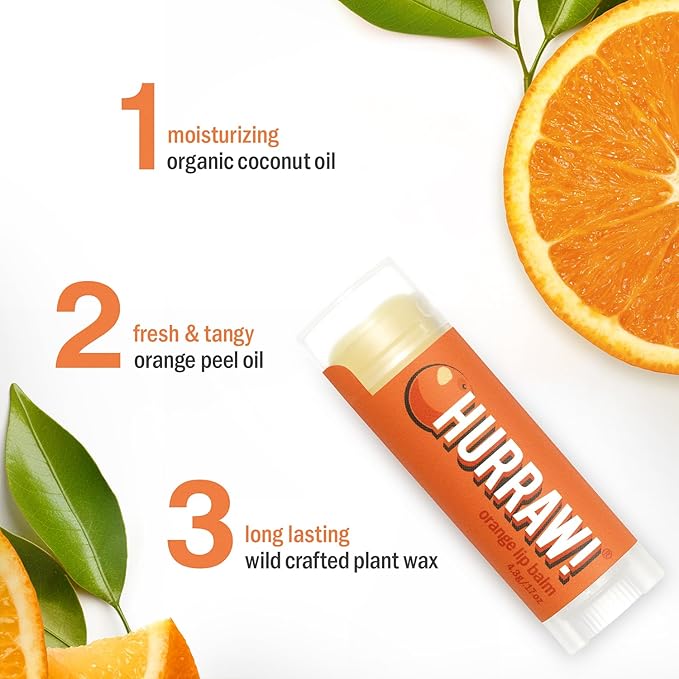 Hurraw! Orange Lip Balm: Organic, Certified