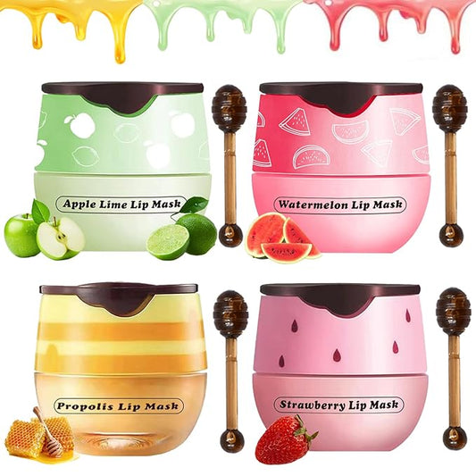 4PCS Lip Balm Honey Pot, Honey Sleeping