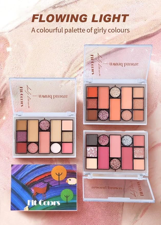 12 Colors Nude Eyeshadow Palette Travel Size Makeup,
