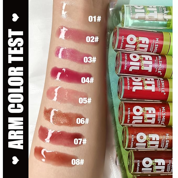 4 Colors Fat Oil Lip Gloss, Lip Oil Lip Glaze Hydrating Lip Glow Oil Big Brush Head Moisturizing Lip Gloss, Shiny Transparent Tinted Plumping Lip Oil Long Lasting Nourishing Non-sticky (06#)