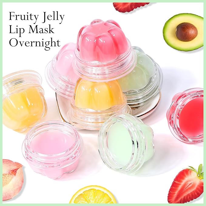 2Pc Jelly Lip Mask Overnight,Fruity Avocado Collagen-Avocado