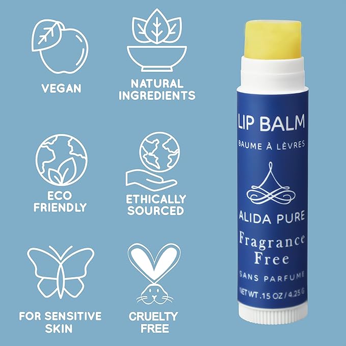 Fragrance Free Lip Balm, Vegan Lip Lips